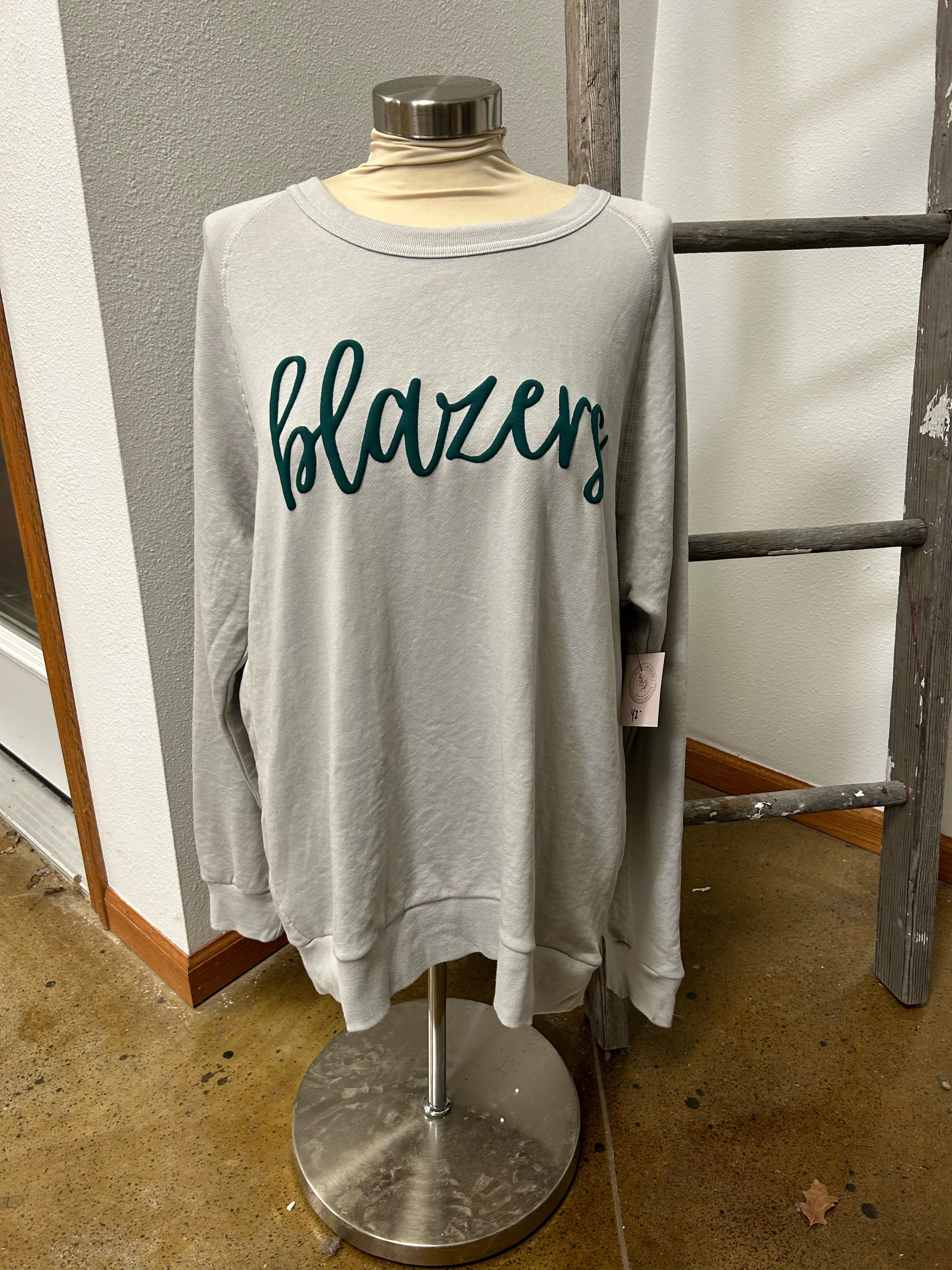 Silver Blazers Cursive Crewneck | Cottonwood Custom Tees & Designs